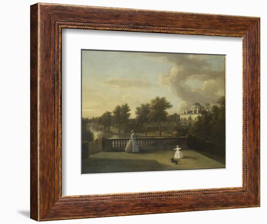 View of Chiswick Villa from a Balcony Above the Cascade with the Lake, 1742-George Lambert-Framed Giclee Print