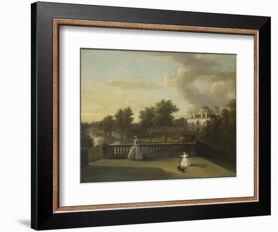 View of Chiswick Villa from a Balcony Above the Cascade with the Lake, 1742-George Lambert-Framed Giclee Print