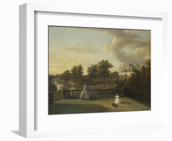 View of Chiswick Villa from a Balcony Above the Cascade with the Lake, 1742-George Lambert-Framed Giclee Print