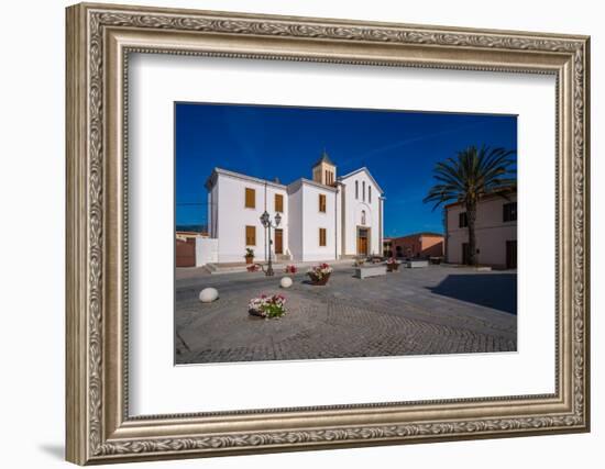 View of church in Piazza di Gallura, San Teodoro, Sardinia, Italy, Mediterranean, Europe-Frank Fell-Framed Photographic Print
