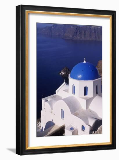 View of Church in Village of Oia on the Island of Santorini, Greece-null-Framed Giclee Print