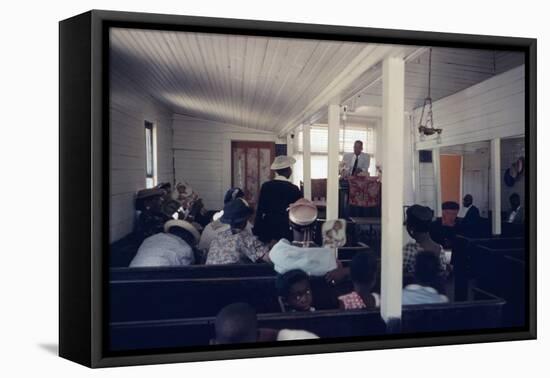 View of Churchgoers as They Listen to a Service, on Edisto Island, South Carolina, 1956-Walter Sanders-Framed Premier Image Canvas