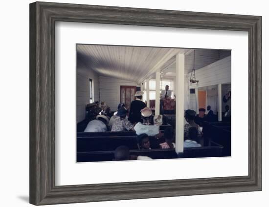 View of Churchgoers as They Listen to a Service, on Edisto Island, South Carolina, 1956-Walter Sanders-Framed Photographic Print