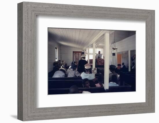 View of Churchgoers as They Listen to a Service, on Edisto Island, South Carolina, 1956-Walter Sanders-Framed Photographic Print