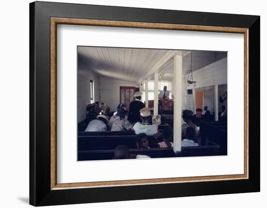 View of Churchgoers as They Listen to a Service, on Edisto Island, South Carolina, 1956-Walter Sanders-Framed Photographic Print