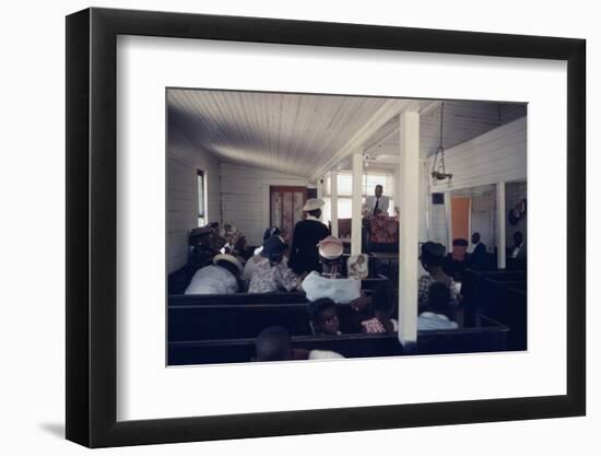 View of Churchgoers as They Listen to a Service, on Edisto Island, South Carolina, 1956-Walter Sanders-Framed Photographic Print