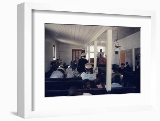 View of Churchgoers as They Listen to a Service, on Edisto Island, South Carolina, 1956-Walter Sanders-Framed Photographic Print