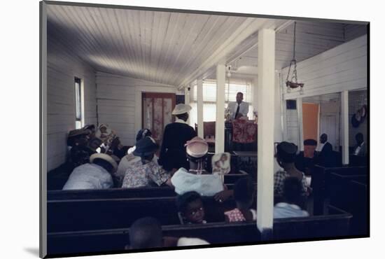 View of Churchgoers as They Listen to a Service, on Edisto Island, South Carolina, 1956-Walter Sanders-Mounted Photographic Print