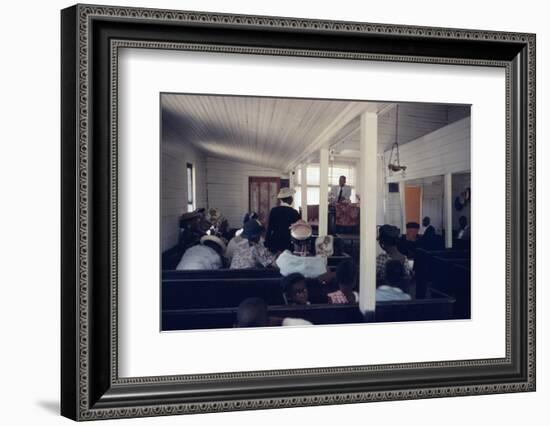 View of Churchgoers as They Listen to a Service, on Edisto Island, South Carolina, 1956-Walter Sanders-Framed Photographic Print