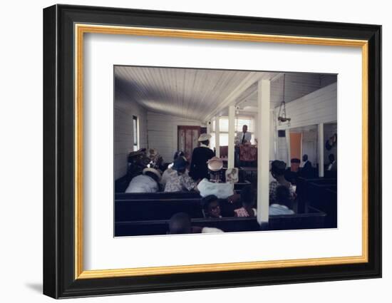 View of Churchgoers as They Listen to a Service, on Edisto Island, South Carolina, 1956-Walter Sanders-Framed Photographic Print