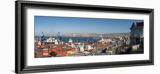 View of City and Ports from Paseo 21 De Mayo, Cerro Playa Ancha, Valparaiso-Ben Pipe-Framed Photographic Print