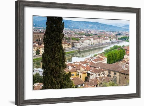 View of City Center of Florence, River Arno, Florence (Firenze), Tuscany, Italy, Europe-Nico Tondini-Framed Photographic Print