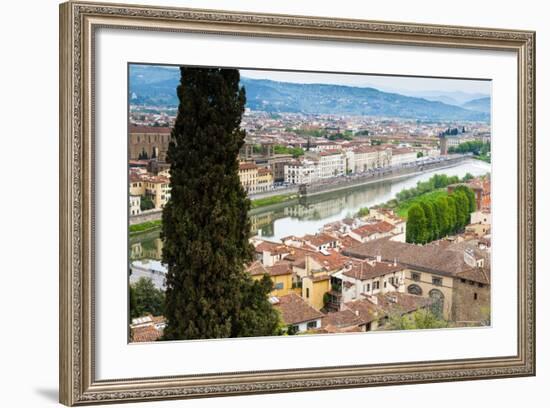 View of City Center of Florence, River Arno, Florence (Firenze), Tuscany, Italy, Europe-Nico Tondini-Framed Photographic Print