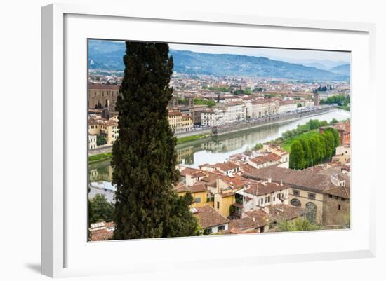 View of City Center of Florence, River Arno, Florence (Firenze), Tuscany, Italy, Europe-Nico Tondini-Framed Photographic Print