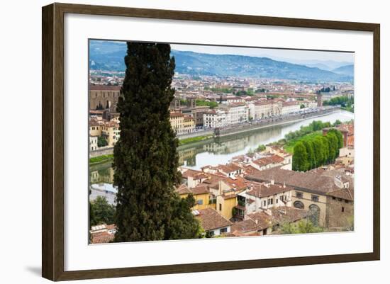 View of City Center of Florence, River Arno, Florence (Firenze), Tuscany, Italy, Europe-Nico Tondini-Framed Photographic Print