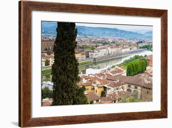 View of City Center of Florence, River Arno, Florence (Firenze), Tuscany, Italy, Europe-Nico Tondini-Framed Photographic Print