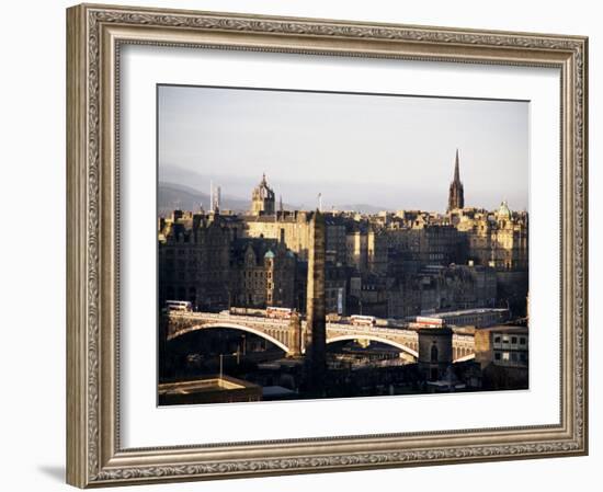 View of City from Calton Hill, Edinburgh, Lothian, Scotland, United Kingdom-Michael Jenner-Framed Photographic Print