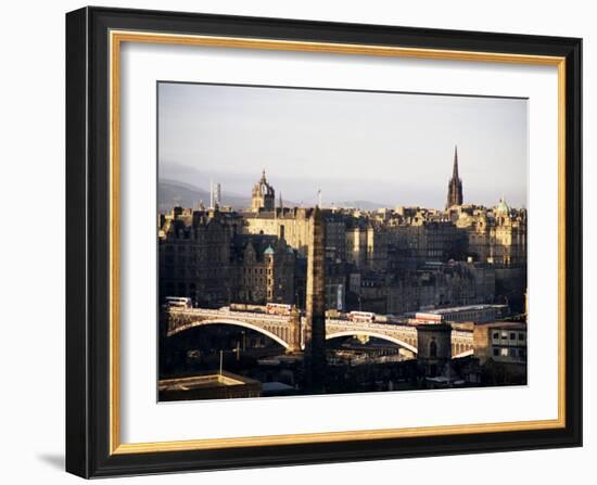 View of City from Calton Hill, Edinburgh, Lothian, Scotland, United Kingdom-Michael Jenner-Framed Photographic Print