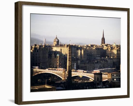 View of City from Calton Hill, Edinburgh, Lothian, Scotland, United Kingdom-Michael Jenner-Framed Photographic Print