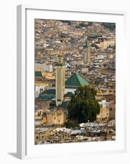 View of City from the Hills Surrounding, Fez, Morocco, North Africa, Africa-John Woodworth-Framed Photographic Print