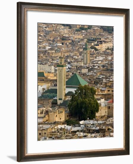 View of City from the Hills Surrounding, Fez, Morocco, North Africa, Africa-John Woodworth-Framed Photographic Print