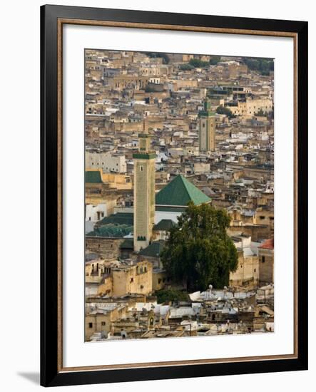 View of City from the Hills Surrounding, Fez, Morocco, North Africa, Africa-John Woodworth-Framed Photographic Print