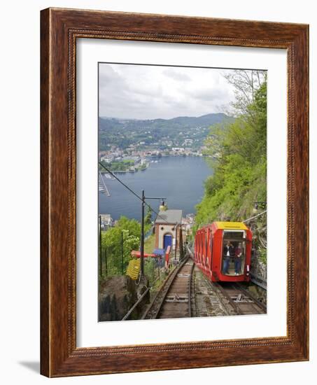 View of City of Como from Como-Brunate Funicular, Lake Como, Lombardy, Italian Lakes, Italy, Europe-Peter Barritt-Framed Photographic Print