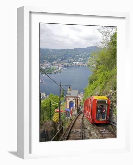 View of City of Como from Como-Brunate Funicular, Lake Como, Lombardy, Italian Lakes, Italy, Europe-Peter Barritt-Framed Photographic Print