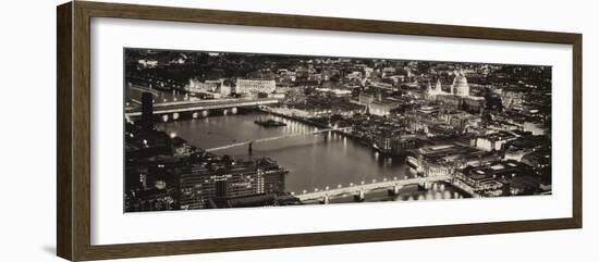 View of City of London with St. Paul's Cathedral and River Thames at Night - London - UK - England-Philippe Hugonnard-Framed Photographic Print