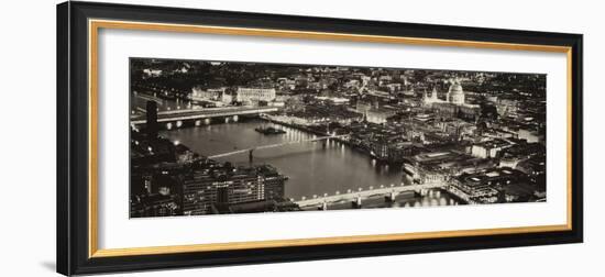 View of City of London with St. Paul's Cathedral and River Thames at Night - London - UK - England-Philippe Hugonnard-Framed Photographic Print