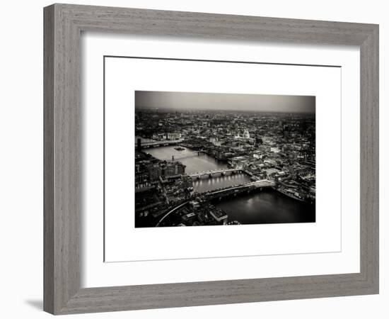 View of City of London with St. Paul's Cathedral at Nightfall - River Thames - London - UK-Philippe Hugonnard-Framed Art Print