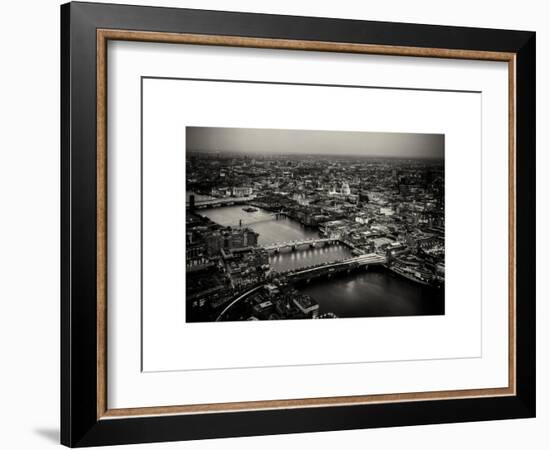 View of City of London with St. Paul's Cathedral at Nightfall - River Thames - London - UK-Philippe Hugonnard-Framed Art Print