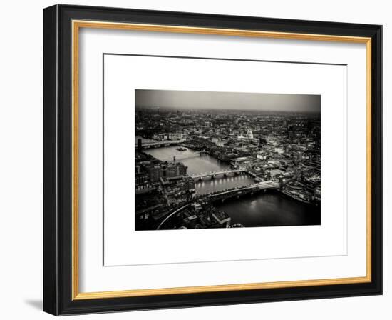 View of City of London with St. Paul's Cathedral at Nightfall - River Thames - London - UK-Philippe Hugonnard-Framed Art Print