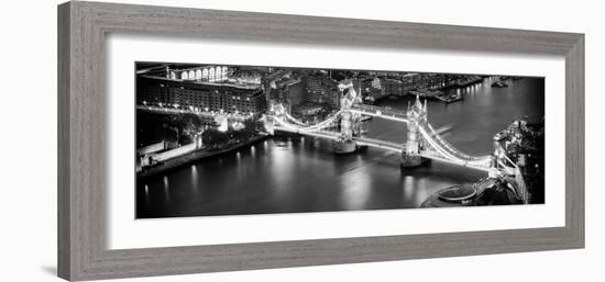 View of City of London with the Tower Bridge at Night - London - UK - England - United Kingdom-Philippe Hugonnard-Framed Photographic Print