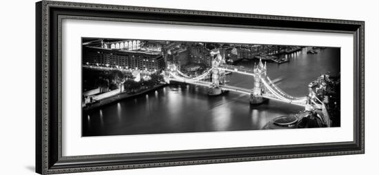 View of City of London with the Tower Bridge at Night - London - UK - England - United Kingdom-Philippe Hugonnard-Framed Photographic Print