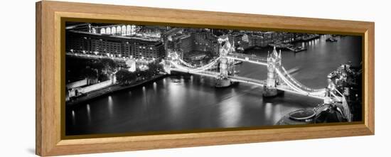 View of City of London with the Tower Bridge at Night - London - UK - England - United Kingdom-Philippe Hugonnard-Framed Premier Image Canvas