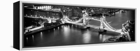 View of City of London with the Tower Bridge at Night - London - UK - England - United Kingdom-Philippe Hugonnard-Framed Premier Image Canvas