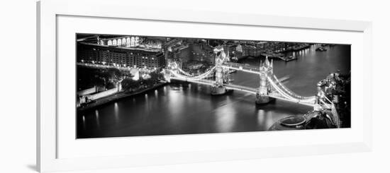 View of City of London with the Tower Bridge at Night - London - UK - England - United Kingdom-Philippe Hugonnard-Framed Photographic Print