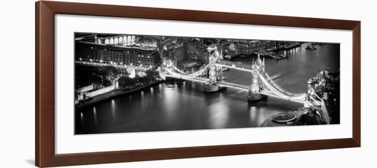 View of City of London with the Tower Bridge at Night - London - UK - England - United Kingdom-Philippe Hugonnard-Framed Photographic Print