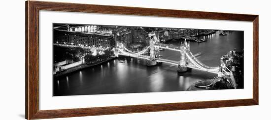 View of City of London with the Tower Bridge at Night - London - UK - England - United Kingdom-Philippe Hugonnard-Framed Photographic Print