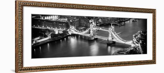 View of City of London with the Tower Bridge at Night - London - UK - England - United Kingdom-Philippe Hugonnard-Framed Photographic Print