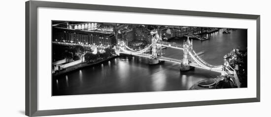 View of City of London with the Tower Bridge at Night - London - UK - England - United Kingdom-Philippe Hugonnard-Framed Photographic Print