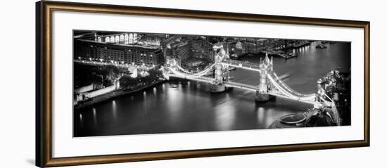 View of City of London with the Tower Bridge at Night - London - UK - England - United Kingdom-Philippe Hugonnard-Framed Photographic Print