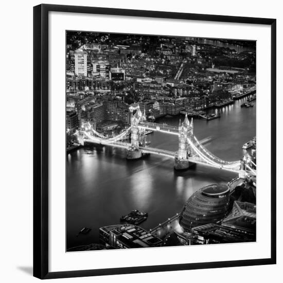 View of City of London with the Tower Bridge at Night - London - UK - England - United Kingdom-Philippe Hugonnard-Framed Giclee Print