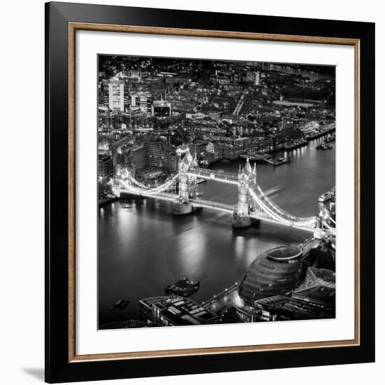 View of City of London with the Tower Bridge at Night - London - UK - England - United Kingdom-Philippe Hugonnard-Framed Giclee Print