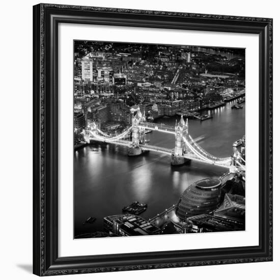 View of City of London with the Tower Bridge at Night - London - UK - England - United Kingdom-Philippe Hugonnard-Framed Giclee Print