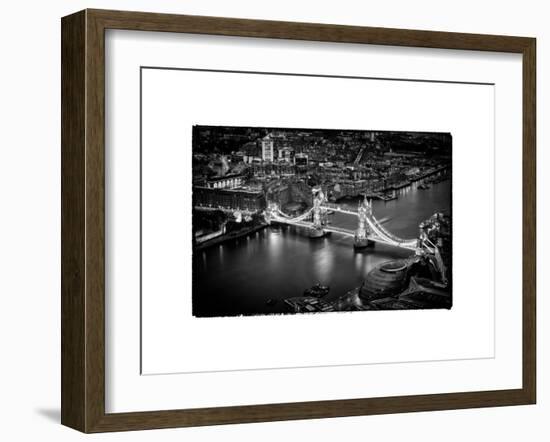 View of City of London with the Tower Bridge at Night - London - UK - England - United Kingdom-Philippe Hugonnard-Framed Art Print