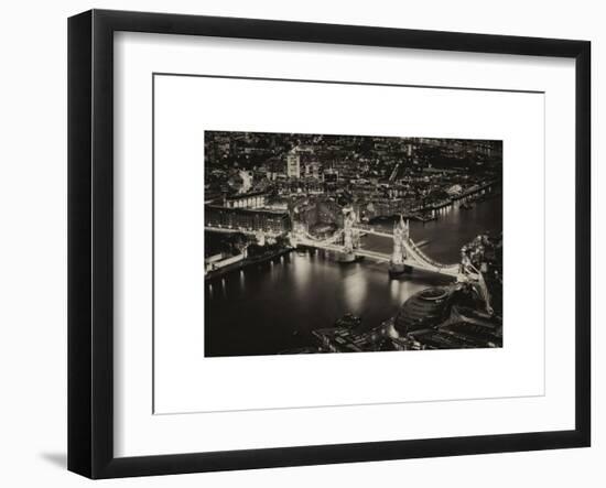 View of City of London with the Tower Bridge at Night - London - UK - England - United Kingdom-Philippe Hugonnard-Framed Art Print