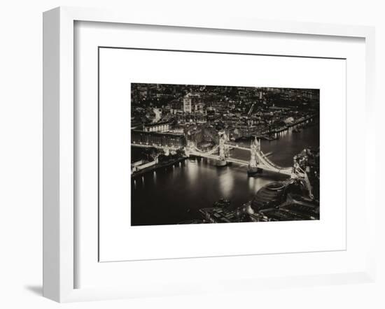 View of City of London with the Tower Bridge at Night - London - UK - England - United Kingdom-Philippe Hugonnard-Framed Art Print