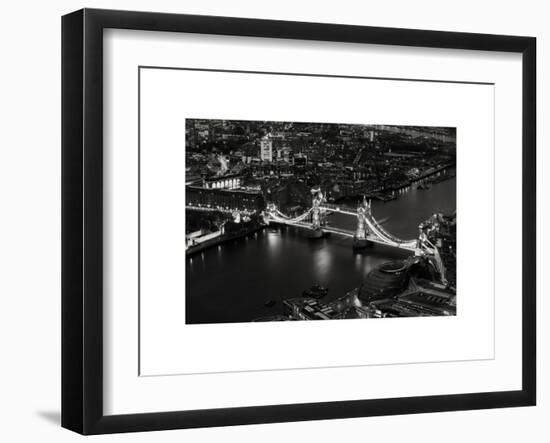 View of City of London with the Tower Bridge at Night - London - UK - England - United Kingdom-Philippe Hugonnard-Framed Art Print